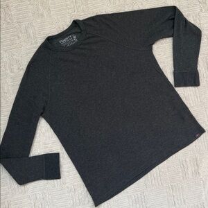 FAHERTY BRAND Cloud Cotton Waffle Charcoal Gray Long Sleeve T-Shirt, Large EUC